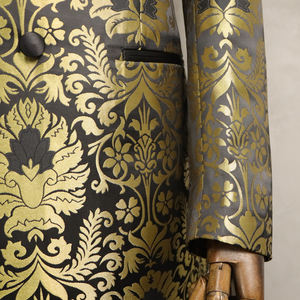 MTM Smoking de luxe à revers châle pour marié, tailleur, <span class=keywords><strong>costume</strong></span> de mariage pour <span class=keywords><strong>homme</strong></span>, suite de smoking dorée de style <span class=keywords><strong>baroque</strong></span> pour <span class=keywords><strong>homme</strong></span> - Product Image 4