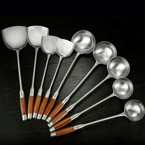 Good Quality Chef Tools Stainless Steel Turners with Rosewood Handle Soup Ladle Spoon Spatula Kitchen Cooking Tool - Product Image 1