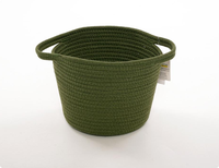Panier de rangement rond en tissu pliable, moderne et minimaliste, en corde de coton tressée, écologique, pour cosmétiques, jouets, clés, bijoux, articles de toilette