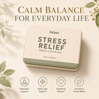 Barre de cacao fonctionnelle apaisante à base de plantes pour le soulagement du stress, favorisant l'équilibre et le bien-être quotidien