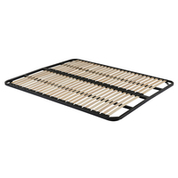 Cadre de lit pliable réglable en métal, plate-forme en bois, queen king size