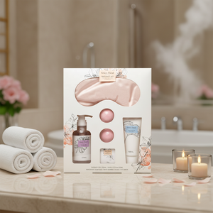 Ensemble cadeau de spa pour femmes, très vendu, luxueux, contenant un gel <span class=keywords><strong>douche</strong></span>, une lotion pour le corps, des bombes de <span class=keywords><strong>bain</strong></span> et un masque pour les yeux. - Product Image 1
