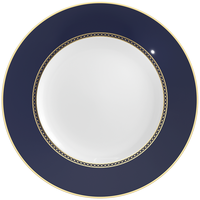 Service de table en porcelaine bleu or de luxe, assiettes en céramique royales, théière, vaisselle pour cadeau de mariage, hôtel, restaurant, restauration fine