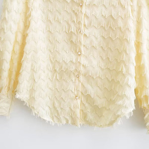 QSY donna 2022 a T Mn nuova moda <span class=keywords><strong>barba</strong></span> da gatto Blo Ses Vintage manica lunga B Tton- P camicie da donna top Chic - Product Image 5