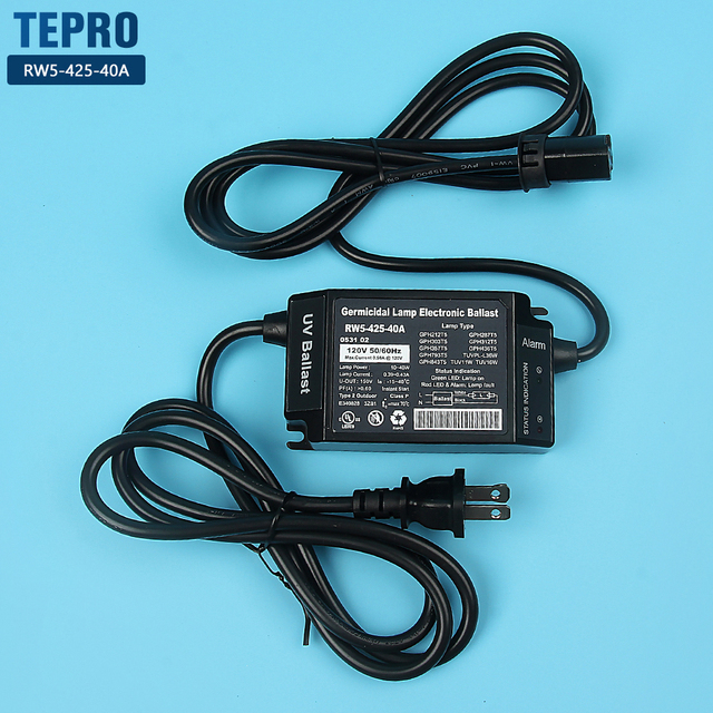 RW5-425-40 Metal Digital Uvc Lamp Integrated Electronic Ballast High Intensity Universal Germicidal Lamp Electronic Ballasts