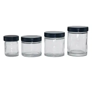 1oz mùi bằng chứng rõ ràng Glass Jar container với nắp vặn bao bì thủy tinh