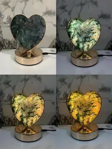 Hot Sale Natural Crystal DIY Lamp Moss Agate Rose Quartz Rainbow Fluorite Lamp For Ornament