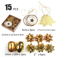 Neues Weihnachtsgeschenkverpackungs-Set, 3D-Stern-Blumen-Schleifen- und Satinband-Kit für Feiertagsgeschenkdekoration