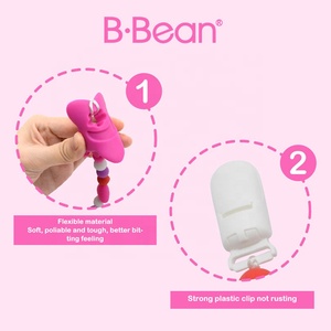 Unisex giocattolo per la dentizione per bambini in Silicone morbido per uso alimentare porta massaggiagengive con Clip per <span class=keywords><strong>ciuccio</strong></span> <span class=keywords><strong>e</strong></span> catena di perline senza BPA - Product Image 3