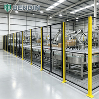 Pagar Pengaman Mesin Baja Karbon Rendah dengan Pemasangan Lantai yang Stabil untuk Sel Robot Palletizing dan Perlindungan Peralatan yang Andal
