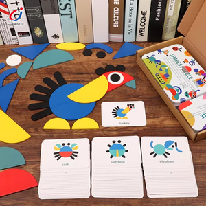 Ensemble <span class=keywords><strong>de</strong></span> blocs <span class=keywords><strong>de</strong></span> construction en bois Chengji, <span class=keywords><strong>jeux</strong></span> éducatifs colorés à faire soi-même, <span class=keywords><strong>jeux</strong></span> <span class=keywords><strong>de</strong></span> société Tangram magiques et puzzles - Product Image 2