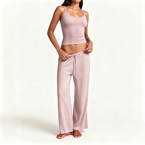 Set <span class=keywords><strong>Pigiama</strong></span> Traspirante in 2 Pezzi, Canotta e Pantaloni Lunghi, in Modal Lenzing, per Donna - Product Image 4