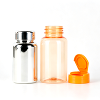 Conteneur à pilules en plastique PET 120cc 150cc avec bouchon à clapet, surface électroplaquée, emballage de capsules, bouteille, couleur personnalisée