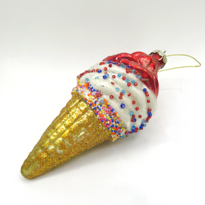 Christmas Luxury Ornaments Handblown Festive Glass Ornaments Ice Cream Glass Christmas Tree Ornaments