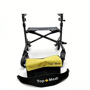 Déambulateur léger en aluminium pour intérieur et extérieur avec siège - Design élégant imprimé fibre de carbone et freins - Product Image 2