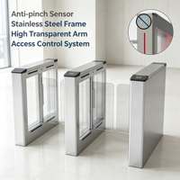 Torniquete Automático Abatible con Control de Acceso por Huella Dactilar y Lector de Códigos QR para Entrada de Hotel