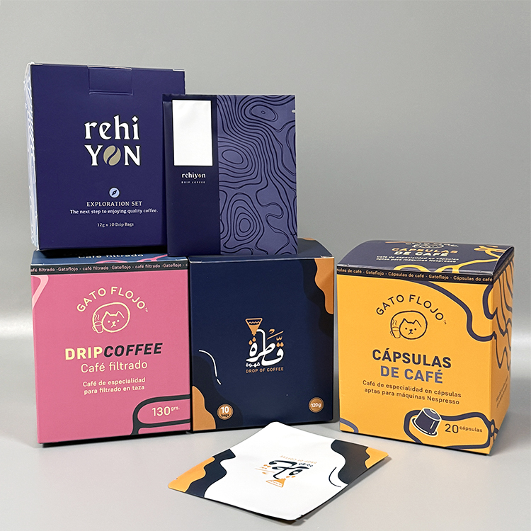 box packaging with logo with coffee