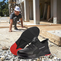 Zapatos de seguro laboral, zapatos de trabajo desodorantes transpirables ligeros, zapatos de seguridad deportivos informales para hombres con fondo de goma