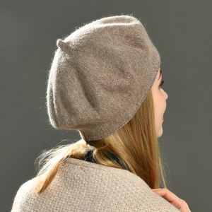 أنيقة مزدوجة الطبقة قبعة القبعات الفرنسية من الكشميرية مخصصة للشتاء البريطانية الحياكة عالية الجودة بالجملة قبعة الفنان أزياء الكبار - Product Image 6
