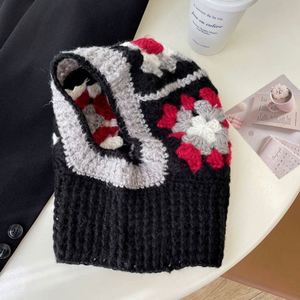 Wholesale Ladies Knitted Flower Crochet <b>Hat</b> <b>Winter</b> <b>Hat</b> Handmade Floral Crochet Balaclava Hoodie for Women - Product Image 5