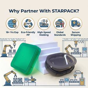 Boîte de voyage transparente écologique et recyclable avec teinte vert floral pour conteneur de tampons de toner, idéale pour les boutiques et les marques privées d'outils de beauté - Product Image 2