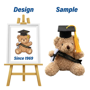 Ours en peluche diplômé avec toque de graduation, cadeau commémoratif de remise de diplôme, design de jouet en peluche - Product Image 1