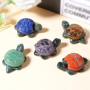 Artisanat en cristal naturel en gros, fait main, tortue en cristal mélangé (améthyste, quartz rose, calcite <span class=keywords><strong>jaune</strong></span>, <span class=keywords><strong>aventurine</strong></span> verte) pour cadeaux - Product Image 1