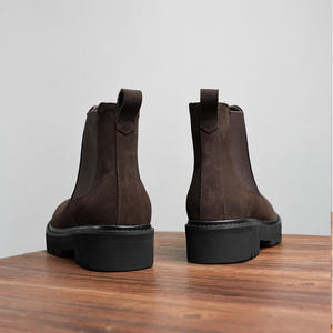 Botines de cuero Balmoral con cordones para hombre, textura lijada a mano, estilo de trabajo de algodón Amish, impermeables, antideslizantes, de especialidad. - Product Image 5