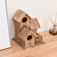 Cage à oiseaux en bois naturel faite à la main, cage de reproduction pour perroquets, nichoir pour petits animaux, mangeoire à oiseaux