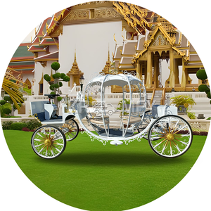 Carrito eléctrico de boda real y Cenicienta, carro tirado por caballos de calabaza, transporte especial - Product Image 6