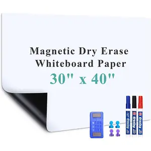 Magnetic Dry Erase Whiteboard 30" x 40" Self Adhesive Whiteboard for Wall Easy to Write and Clean Dry Erase Board Rubber Magnet