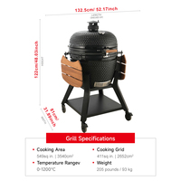SEB KAMADO Schwarz 23,5 Zoll Keramik-Holzkohlegrill für Barbecue Parrilla Großhandel Fabrik Outdoor-Grills