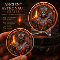 Pièce de monnaie interstellaire en cuivre pur 999 de 1 oz, 3D en relief, colorée UV, effet proof-like, Voyageur Galactique, Artisanat Métallique Artistique