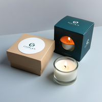 Emballage de boîte à bougie en céramique de luxe 1OZ personnaliser boîte de papier rigide petit pot de bougie à nœud unique