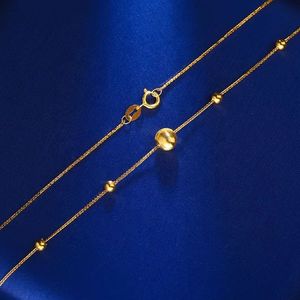 Xinfly Wholesale 18K <b>Solid</b> Gold 3D Hard Chopin Bead Chain Cute Women's Jewelry <b>Necklace</b> for Weddings and Parties - Product Image 3