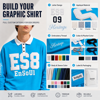 T-shirt surdimensionné personnalisé pour homme en coton 100 %, 320 g/m², à manches longues, avec broderie appliquée et lettres, style streetwear