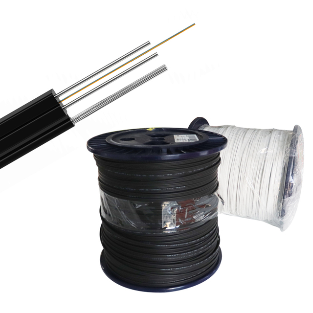 Fiber Optic Cable Reel Outdoor GJYXCH FTTH Drop Fiber Optical Cable 1 2 4 Core G657A2 Cable with FRP