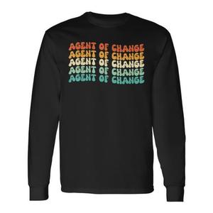 T-shirt a maniche lunghe Agent Of Change con design accattivante, abbigliamento promozionale - Product Image 1