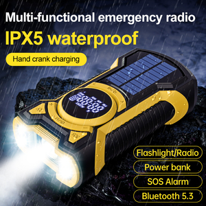 Tư nhân khuôn mẫu Nhà máy cung cấp Hand Crank xách tay AM FM Đài phát thanh âm nhạc loa & ngân hàng điện với 5000 mAh Pin đèn pin - Product Image 6