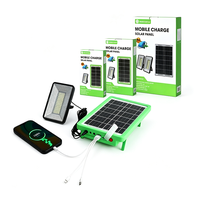 Kit de panneaux solaires portables pour la charge mobile, lampe solaire LED domestique avec chargeur USB pour l'Afrique, la maison, le bureau, le camping et les situations d'urgence