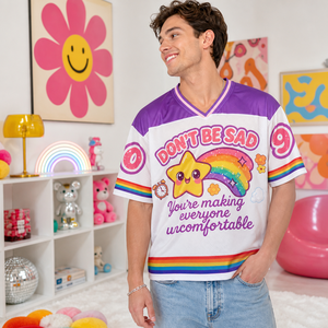 Divertente Maglietta 'Don't Be Sad' Kawaii con Stella Arcobaleno - Produzione Professionale - Product Image 1