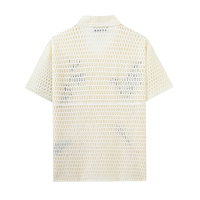Summer Hollow Out gehäkelte gestrickte Herren-Strickjacke European American Embroidered Single Breasted Knit Herren-Polos hirt