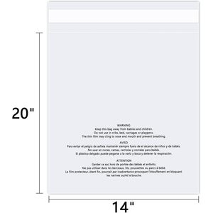 Clear Poly Zipper <b>Bags</b> 14 X 20 Inches 100 <b>Pack</b> For Clothing Packaging Storage With Suffocation Warning - Product Image 2