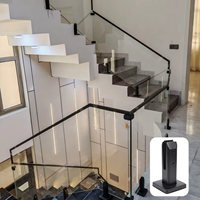 HL Modern Easy DIY Garde-corps en acier inoxydable trempé noir avec embout 2205 pour clôture de piscine, balcon, escalier, intérieur et extérieur, garantie 5 ans