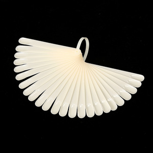 Transparent Fan <b>Nail</b> Art <b>Practice</b> Tips Round Edge 24pcs <b>Nail</b> Color Display Stick Set - Product Image 4