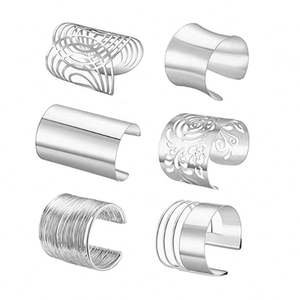 Brazalete de esqueleto chapado en oro de moda 2024, brazalete abierto ancho con cadena y ajuste cómodo para mujer - Product Image 6