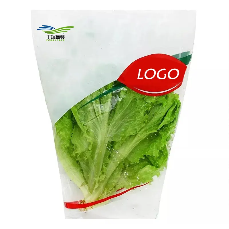 Cool Fresh Vegetales Frutas Alimentos Lechuga OPP CPP BOPP Wicket Cone Bag Embalaje de alimentos congelados para embalaje Plástico transparente personalizado PE