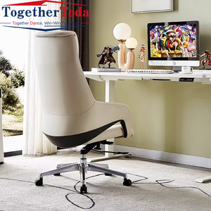 Lujosa <span class=keywords><strong>silla</strong></span> de oficina ejecutiva de diseño moderno con elevador de <span class=keywords><strong>reposacabezas</strong></span> ajustable con respaldo alto para escritorios de jefe y gerente - Product Image 6