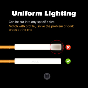 24V 8mm 576LEDs/m CCT Adjustable COB LED Strip Light Side Lighting Dimmable Dual Color 5m Length CRI 90 - Product Image 6