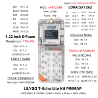 LILYGO T-Echo Lite Kit Stromsparendes IoT Handheld-Terminal NRF52840+LoRa+GNSS-Positionierung 1,22-Zoll E-Paper+Beleuchtete Tastatur